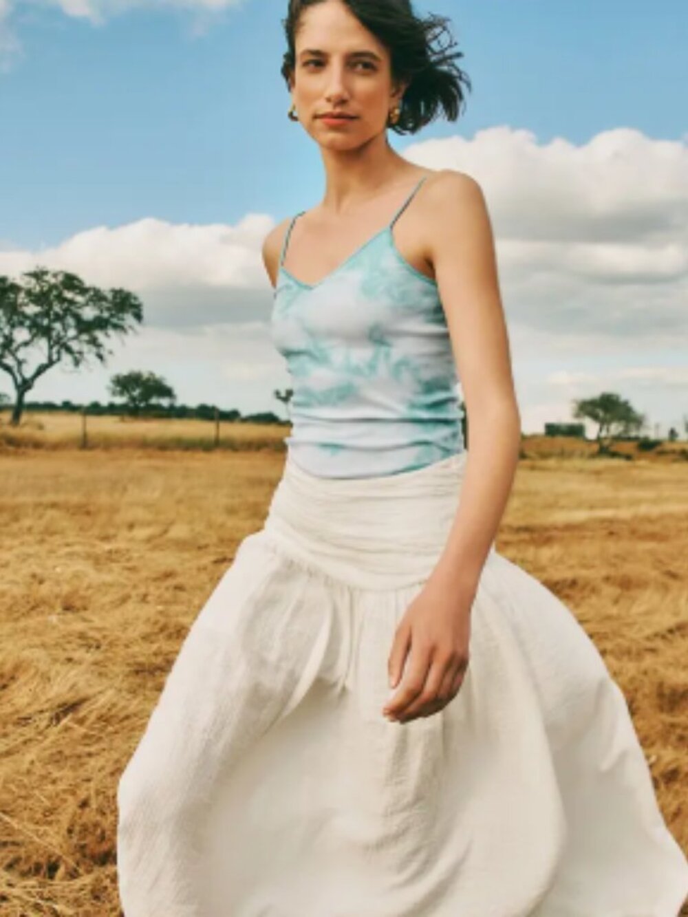 HANRO 71615  Cotton Seamless Spaghetti Camisole Ocean Tie Cotton NWT - Picture 6 of 6